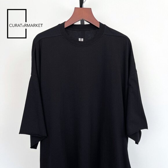 Rick Owens: OS Tommy Tee Black Organic Cotton One Size FW24 Porterville - Picture 2 of 12